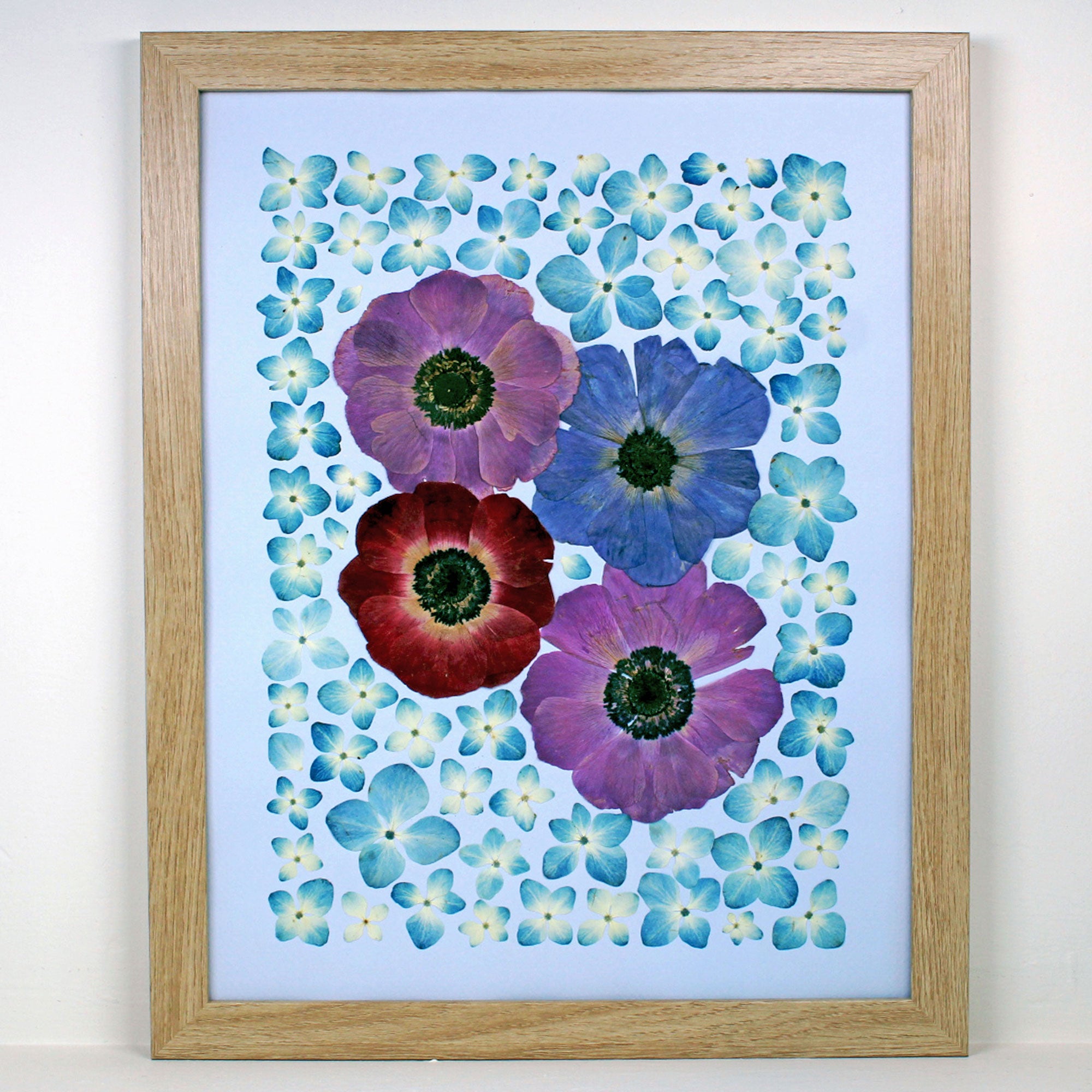 pressed flowers, herbarium, floral art, boho chic wall art, botanical wall décor, hand made, custom, flower preservation, bouquet preservation, interior design trends, pressed petals, trendy wall art, handmade, custom